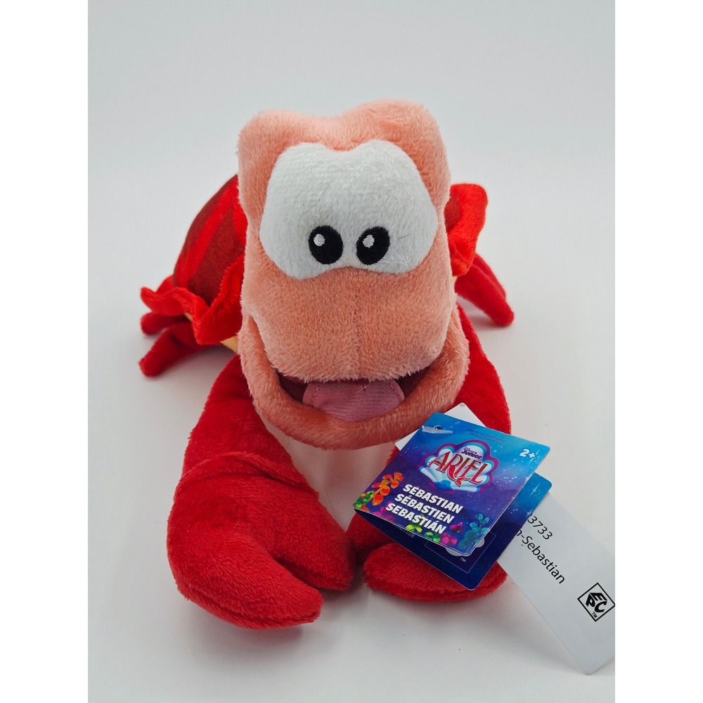 Disney Junior Ariel Sebastian Small Plush Red Crab Stuffed Animal Just Play NEW